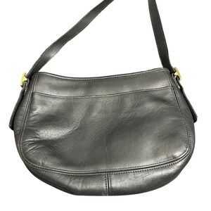Vintage Coach Chelsea Zip 6000 Black Saddle Leather Shoulder Hobo Crossbody Bag‎